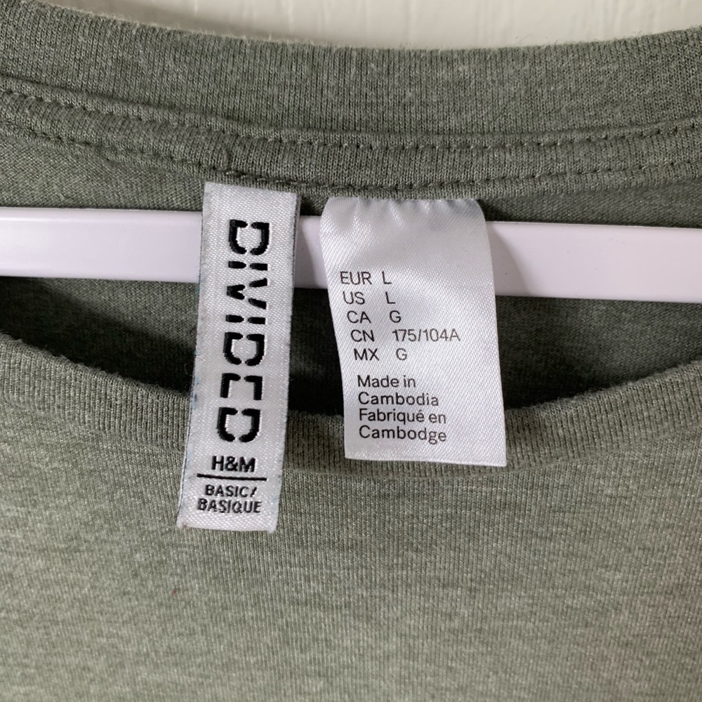 Large, Army Green, H&M Crop Top